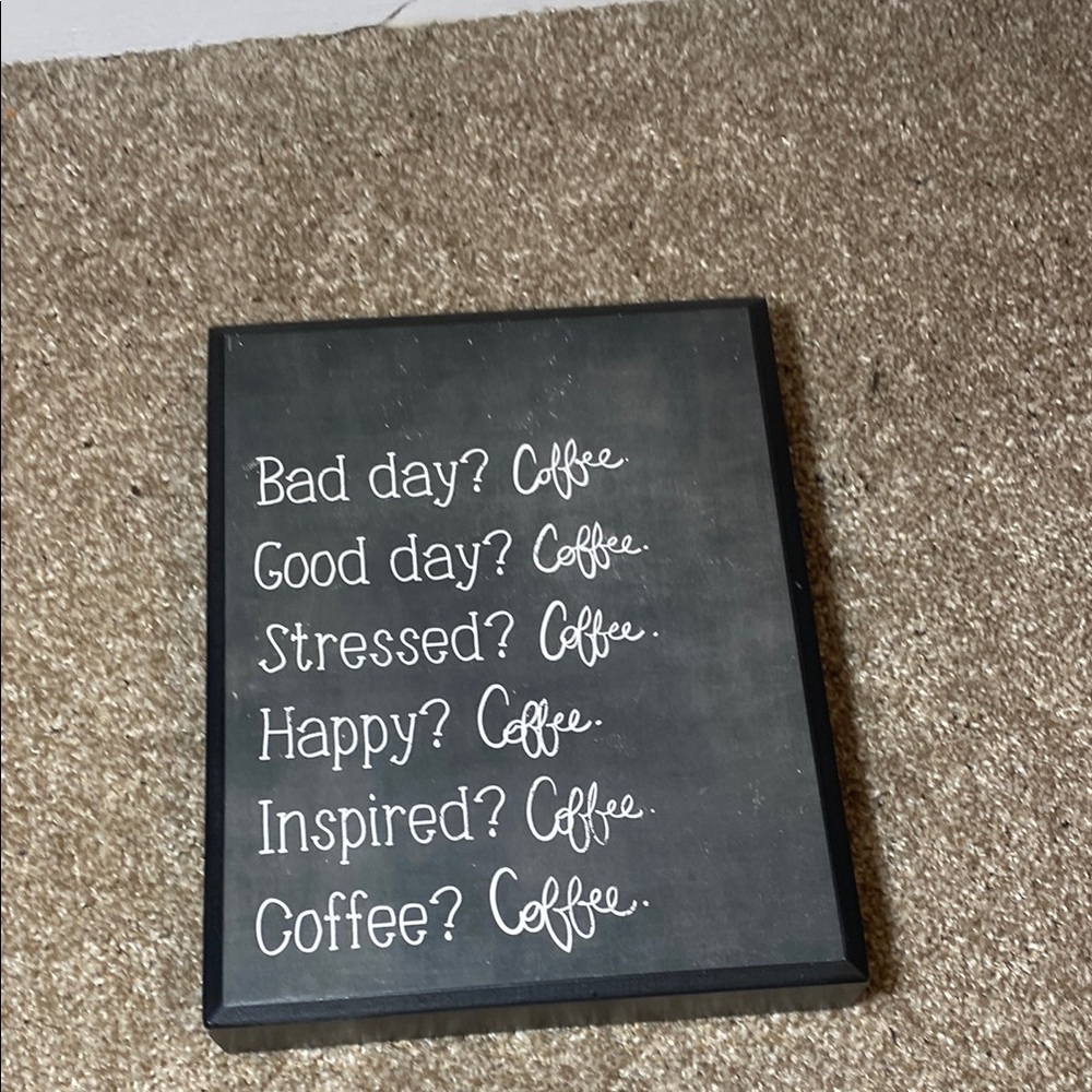 Black Coffee Quote Wall Art